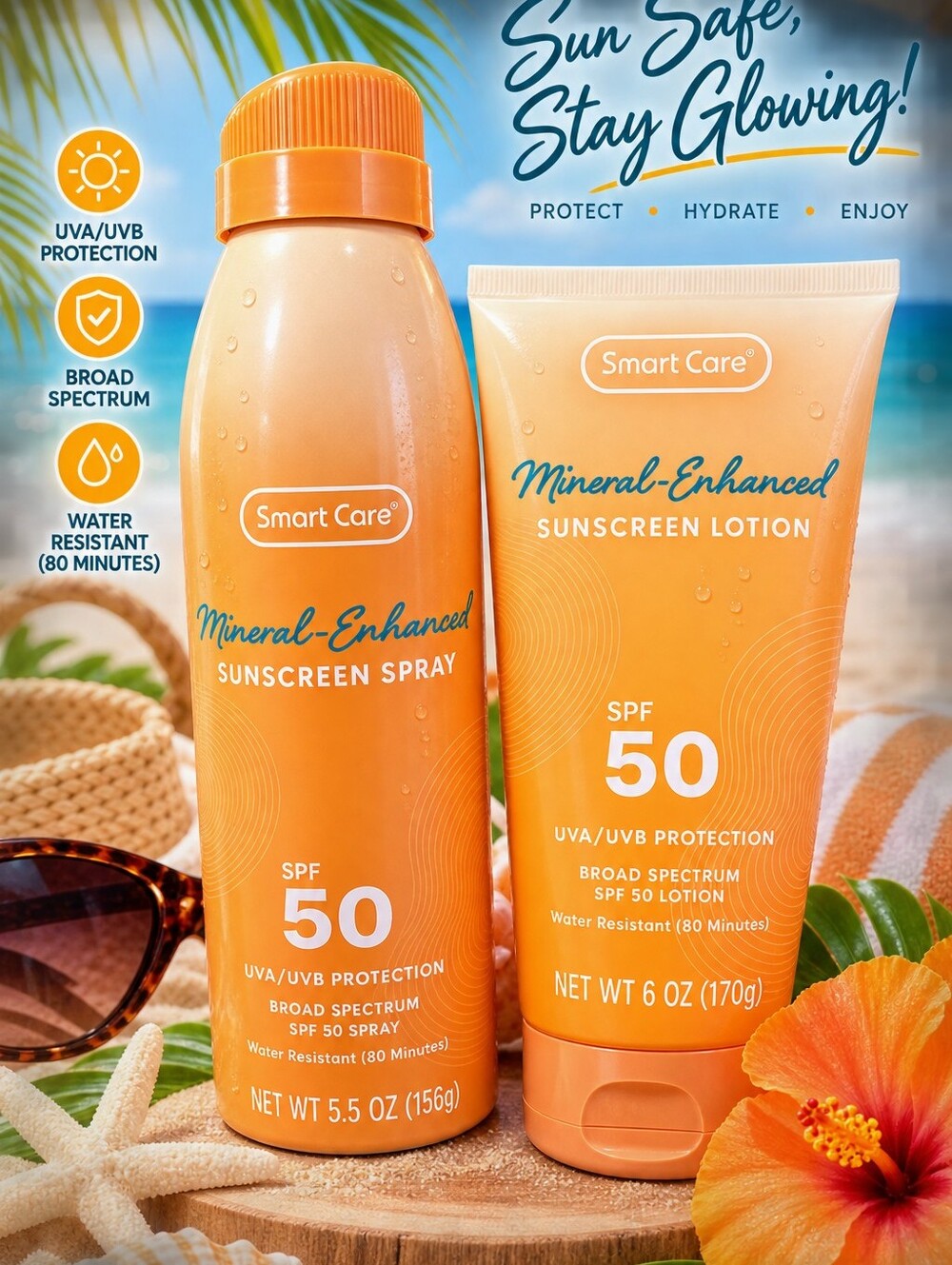 Mineral Enhanced Sunscreen Spray / Lotion Set 2-PIECES